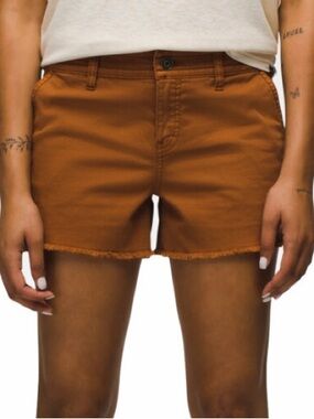 Prana Women’s Sancho Shorts Raw Hem Mid Rise Hiking in Clay 8